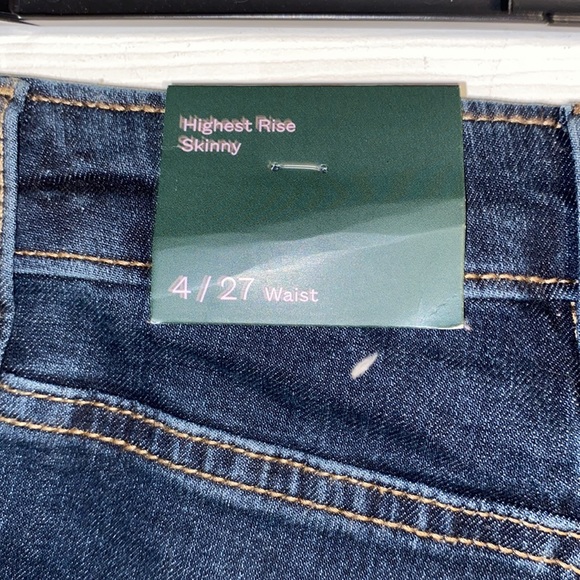 Wild Fable Blue Highest Rise Distressed Raw Hem Skinny Jeans NWT - Picture 10 of 14